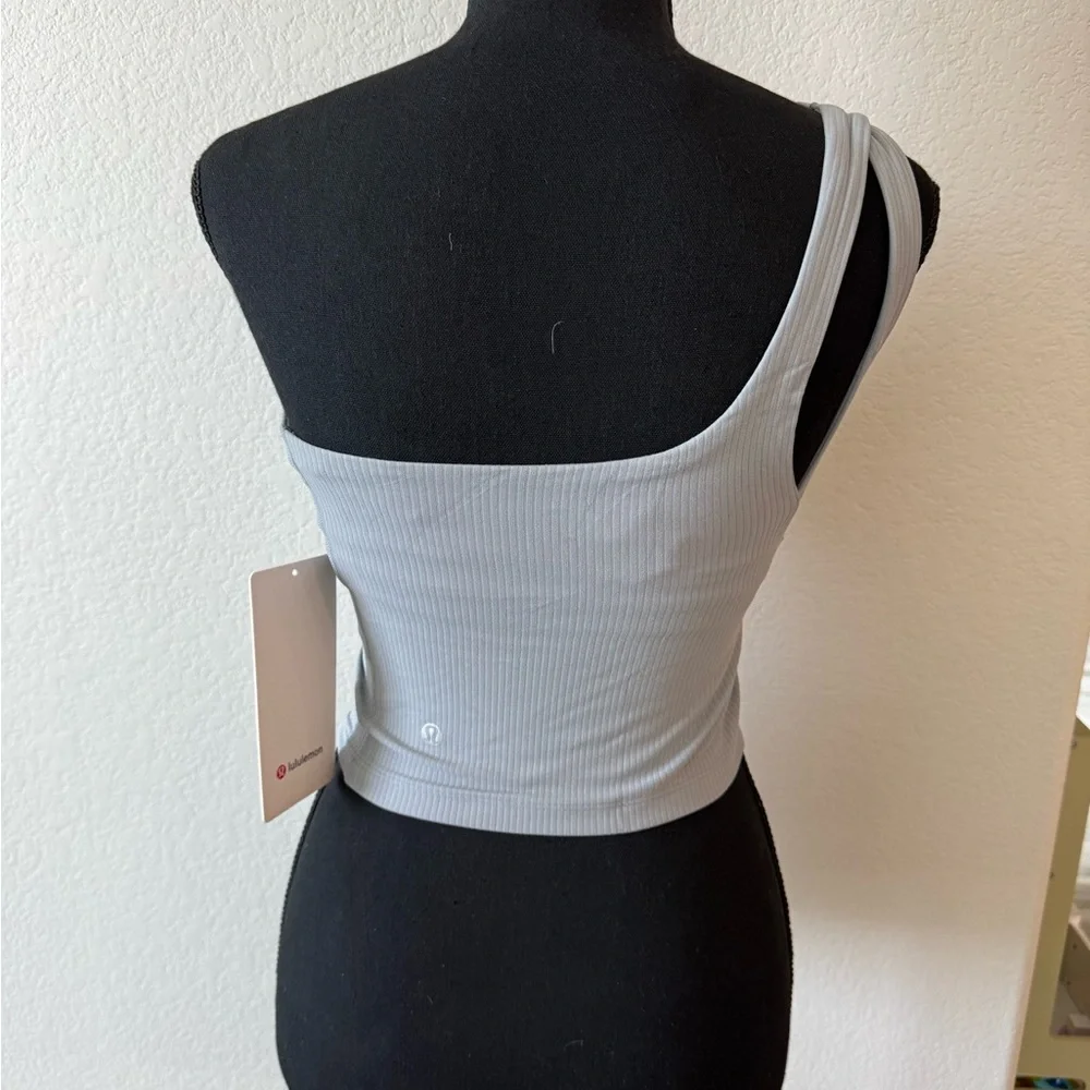 Lululemon Ribbed Nulu Asymmetrical Yoga Tank Top Rhino Grey 2 NWT